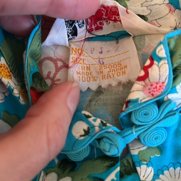 Vintage RARE 60s Blue Floral top and blue pants collectors piece child k… - Picture 7 of 17